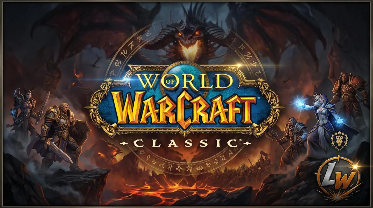 Bannière World of Warcraft Classic de la guilde LioWeb (Pyrewood Village, Alliance)